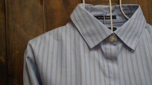 他の写真1: ストライプ柄 長袖 ブラウス レギュラーカラー[15580]