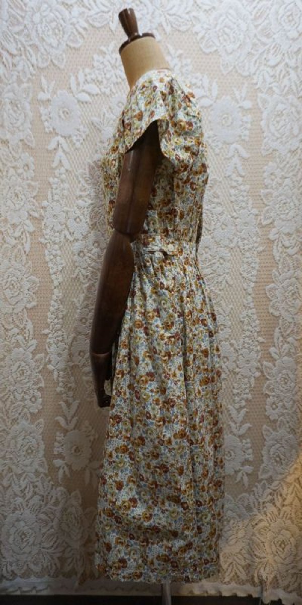 画像3: ローズ柄 コットン半袖ワンピース [52372]