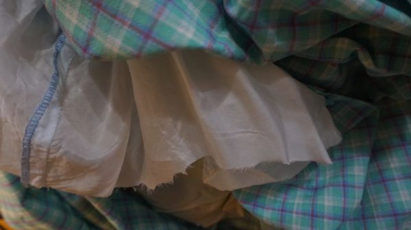 画像9: チェック柄 コットン 半袖ワンピースノーカラー[52437]