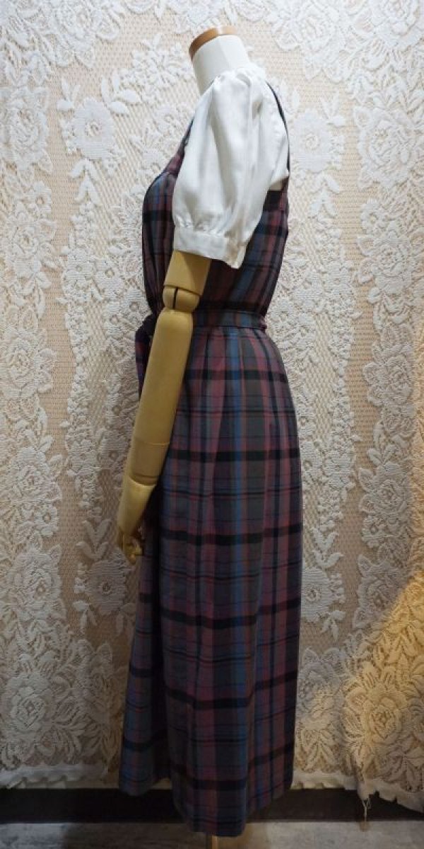 画像3: チェック柄 ジャンパースカート[52448]