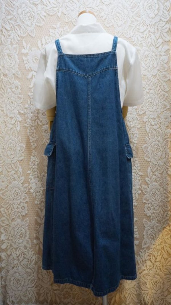 画像4: 無地 デニム ジャンパースカート[52484]