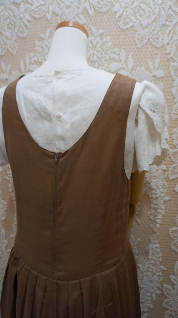 画像8: 無地 ブラウン ジャンパースカート[52482]