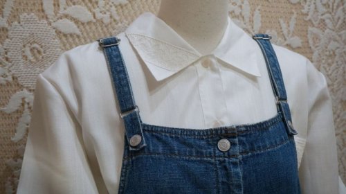 他の写真1: 無地 デニム ジャンパースカート[52484]