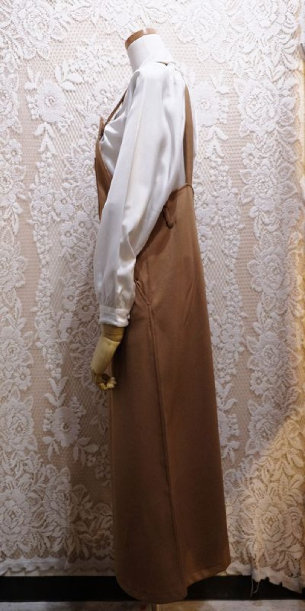 画像3: 無地 ベージュ ジャンパースカート [52507]