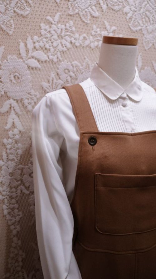 他の写真1: 無地 ベージュ ジャンパースカート [52507]