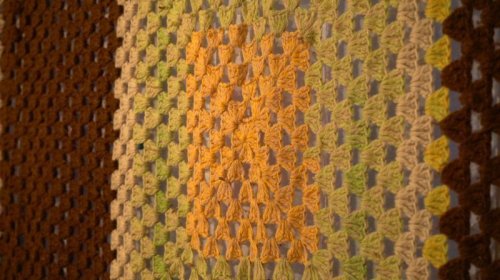 他の写真1: [SALE] マルチカラー ニット ブランケット 150×150cm [1191]