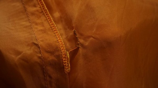 画像10: レトロ幾何学柄 オレンジ系 半袖 レトロワンピース ノーカラー [52538]