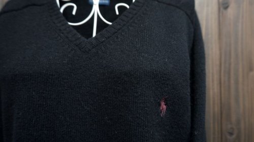 他の写真1: ラルフローレン　ブラック　Ｖネック  ニットセーター [25238]