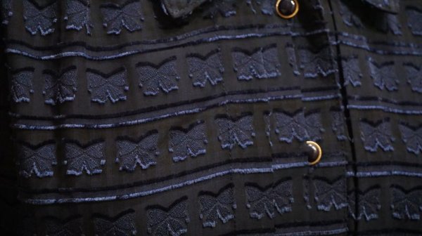 画像5: リボン柄 ネイビー 長袖ワンピース [55351]