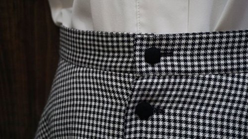 他の写真1: チェック柄 白黒 スカート /w66cm [41714]