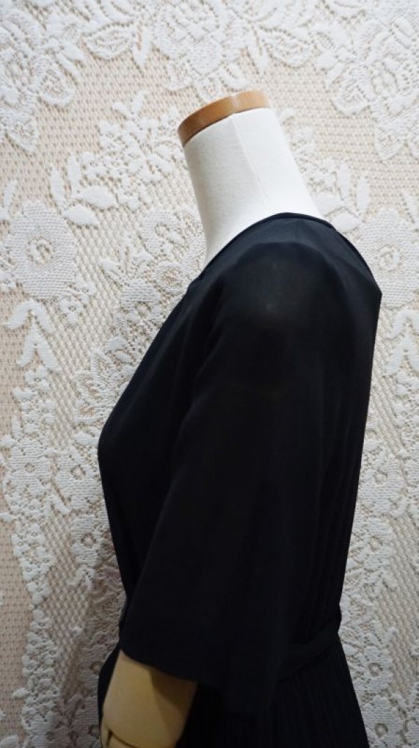 画像7: ブラック 半袖 ワンピース [52598]