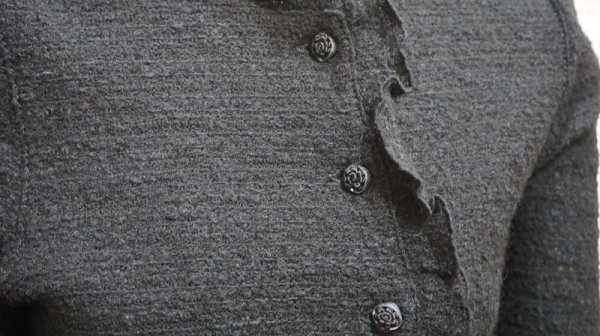 画像6: 無地 ブラック 長袖 レトロワンピース [56046]