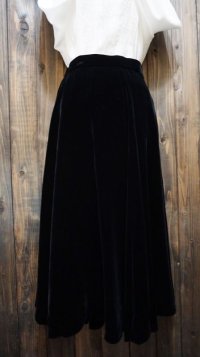 無地 ブラック ベロア スカート/ 58cm [41769]