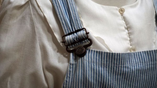 画像6: ストライプ柄 コットン ジャンパースカート[52753]