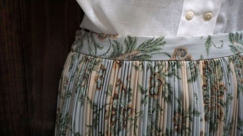 他の写真1: "Renown" 花柄 レトロスカートプリーツ/w66cm [8417]-41879-