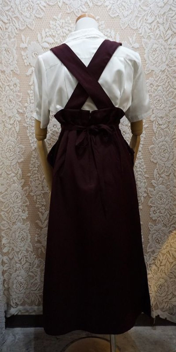 画像4: 無地 ブラウン系 ジャンパースカート[528616]