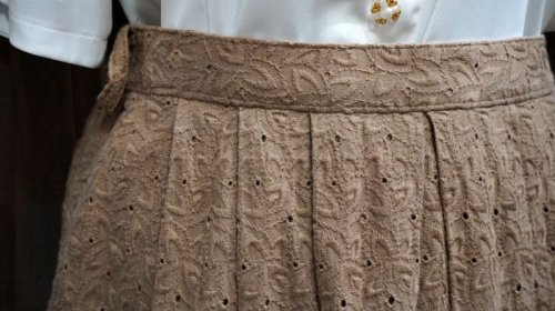 他の写真1: 無地 ブラウン コットン スカート /w60cm[41939]