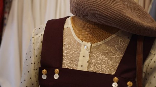 画像11: 無地 ブラウン系 ジャンパースカート[528616]