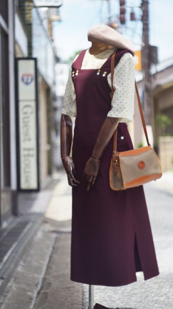 画像10: 無地 ブラウン系 ジャンパースカート[528616]