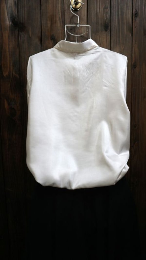 画像2: 白 長袖 ブラウス レギュラーカラー 刺繍[15975]
