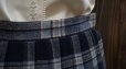 画像3: チェック柄 ブルー系 ウール スカート プリーツ / w60cm[45269] (3)