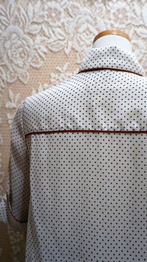 画像5: ドット柄 半袖 セットアップ シャツカラー[52903]