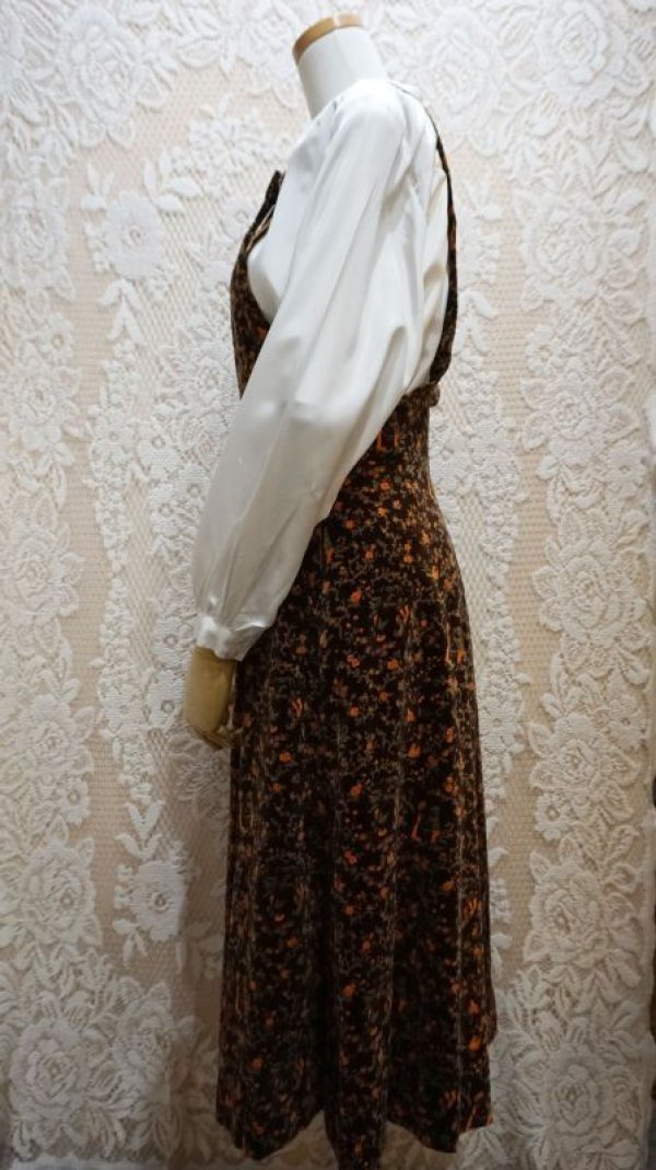 画像10: 少年少女の絵模様 花柄 ベロア ジャンパースカート[52904]