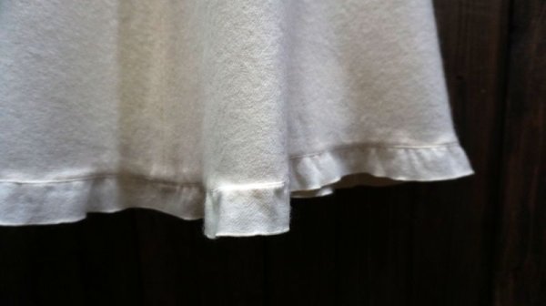 画像2: 無地 白  ウール スカート 裾フリル /w67cm[42003]