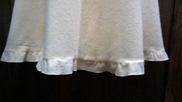 画像5: 無地 白  ウール スカート 裾フリル /w67cm[42003]