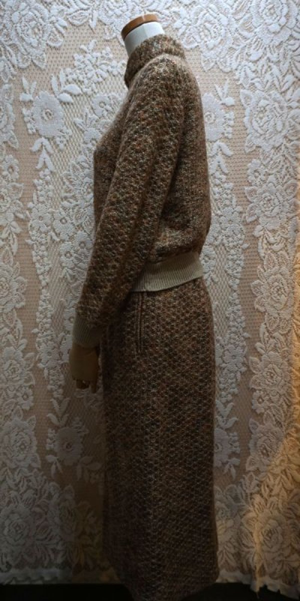 画像8: ミックス糸 織 長袖 ウール セットアップ スタンドカラー[56211]