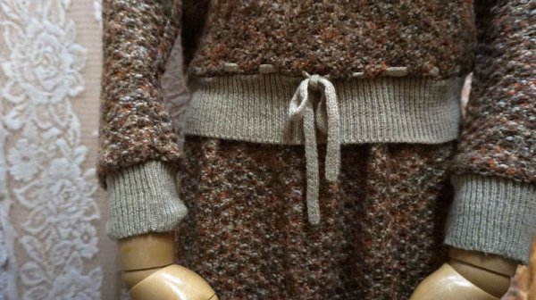 画像5: ミックス糸 織 長袖 ウール セットアップ スタンドカラー[56211]