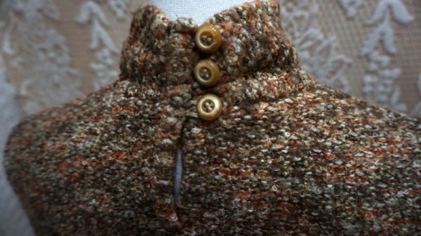 画像6: ミックス糸 織 長袖 ウール セットアップ スタンドカラー[56211]