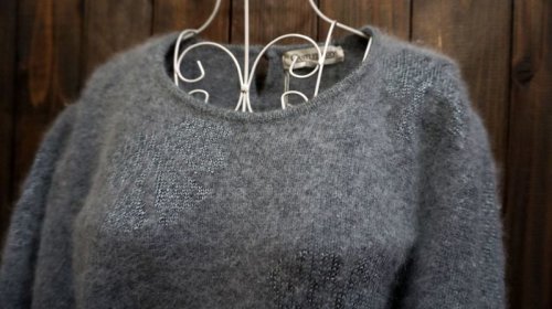他の写真1: グレー ニット セーター クルーネック[25469]