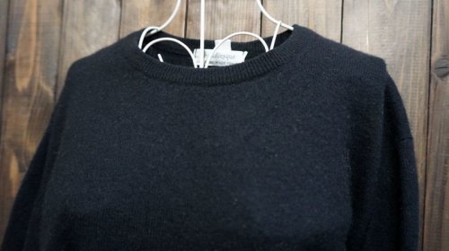 他の写真1: 黒 ニット セーター クルーネック[25473]