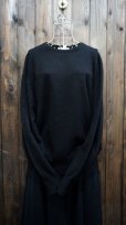 画像1: 黒 ニット セーター クルーネック[25473] (1)