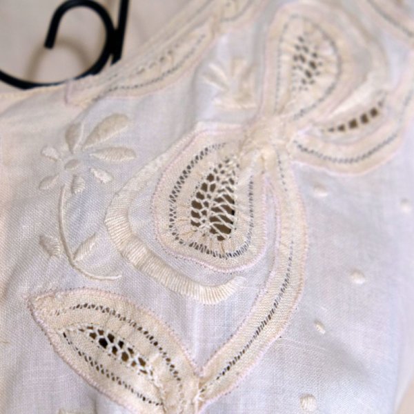 画像7: 無地 ベージュ 半袖 綿麻混合 ブラウス ノーカラー[16187]