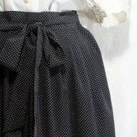 ドット柄 黒 モノトーン スカート 巻スカート/w63cm[42123]