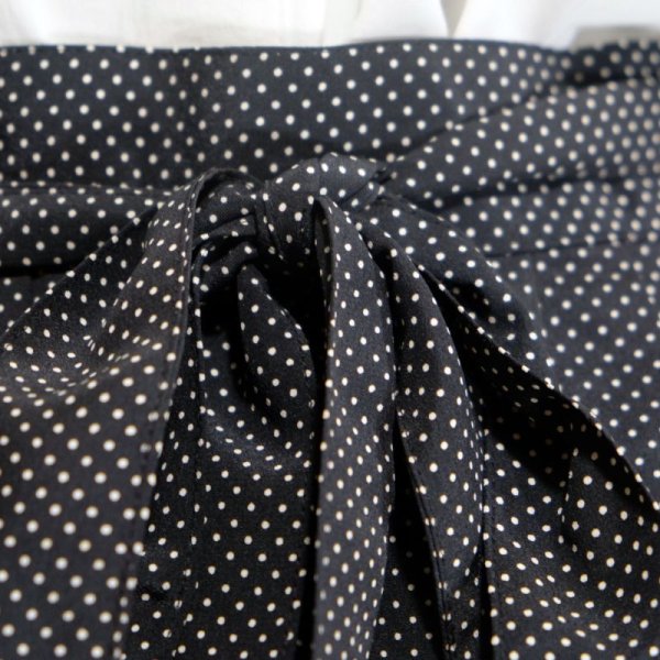 画像5: ドット柄 黒 モノトーン スカート 巻スカート/w63cm[42123]