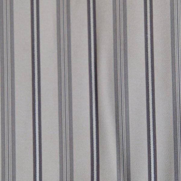 画像7: "onward" ストライプ柄 ベージュ×ブラウン 長袖 ブラウス ノーカラー[16452]