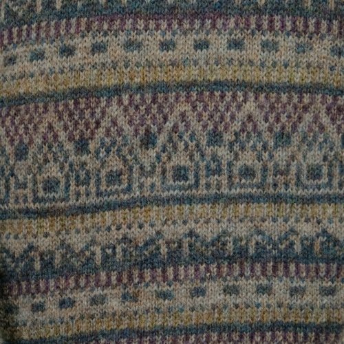 他の写真1: ブルー系 お家の絵模様 セーター ニット クルーネック [25568]