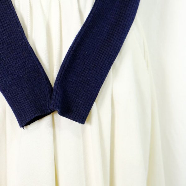 画像3: 無地 ネイビー ニット タートルネック[25577]