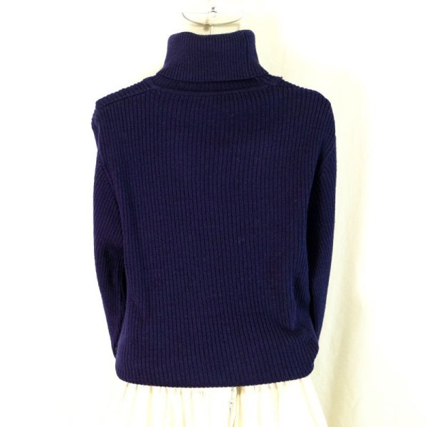 画像6: 無地 ネイビー ニット タートルネック[25577]