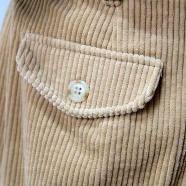 画像11: 無地 ベージュ系 コーデュロイ タックパンツ/w75cm[41236]