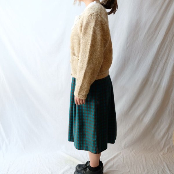 画像7: 無地 ベージュ カーディガン ノーカラー[25589]