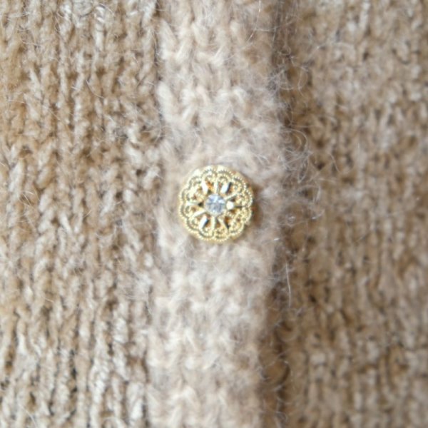 画像16: 無地 ベージュ カーディガン ノーカラー[25589]