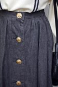 画像2: 無地 グレー 綿 スカート フレア w/64cm [16793] (2)