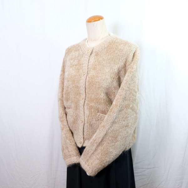 画像13: 無地 ベージュ カーディガン ノーカラー[25589]