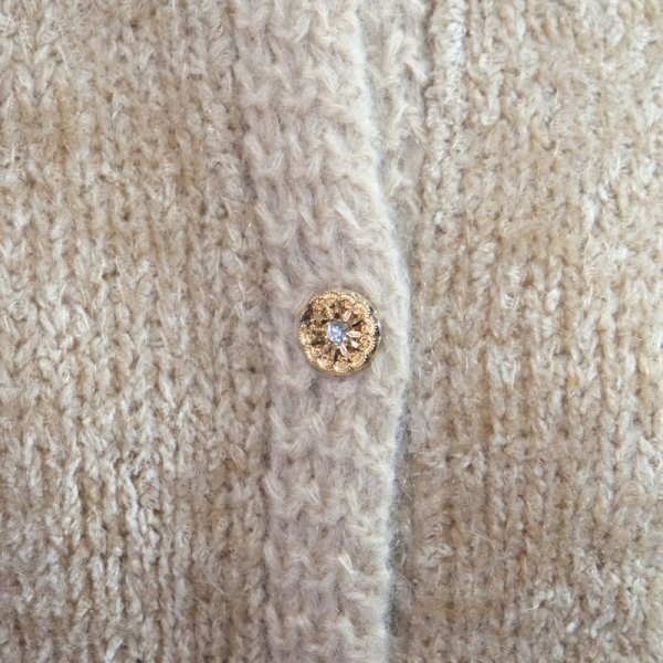 画像14: 無地 ベージュ カーディガン ノーカラー[25589]