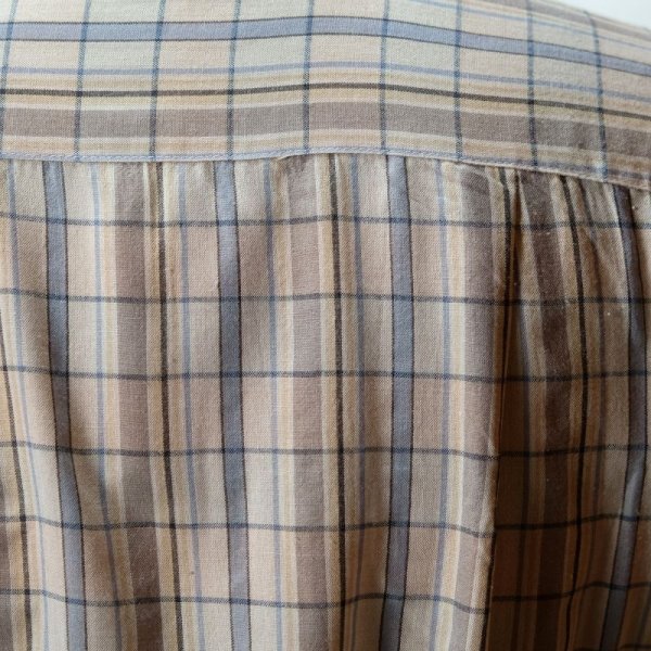 画像10: 青系 チェック柄 長袖 ブラウス ラウンドカラー[16504]