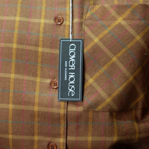 他の写真1: ブラウン系 チェック柄 長袖 ブラウス レギュラーカラー [16490]